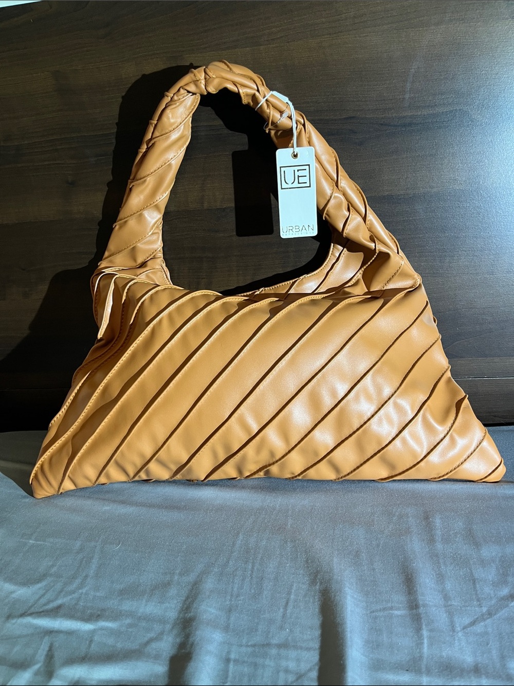 Urban Expressions Cognac Quilted Shoulder Bag